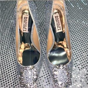 Badgley Mischka Silver Heels with Elegant Design